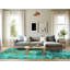 Tapis turquoise lavable à la machine Abstract 5372-475523441