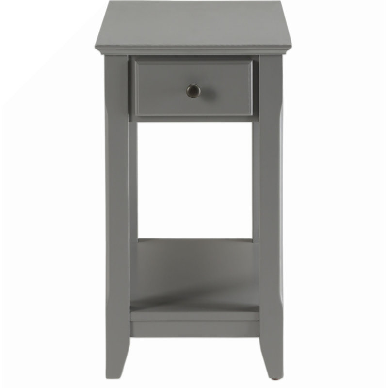 Noralie Rectangular 1-Drawer Accent Table, Gray