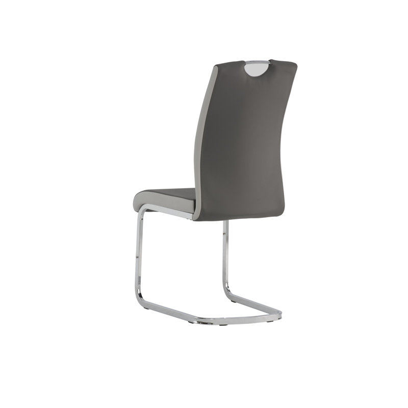 Donovan Upholstered Metal Side Chair in Grey