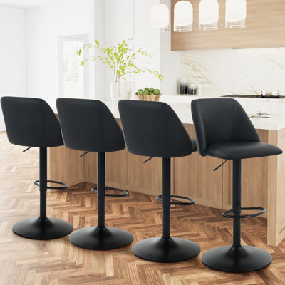 Swivel Adjustable Height Bar Stool Upholstered Counter Stool