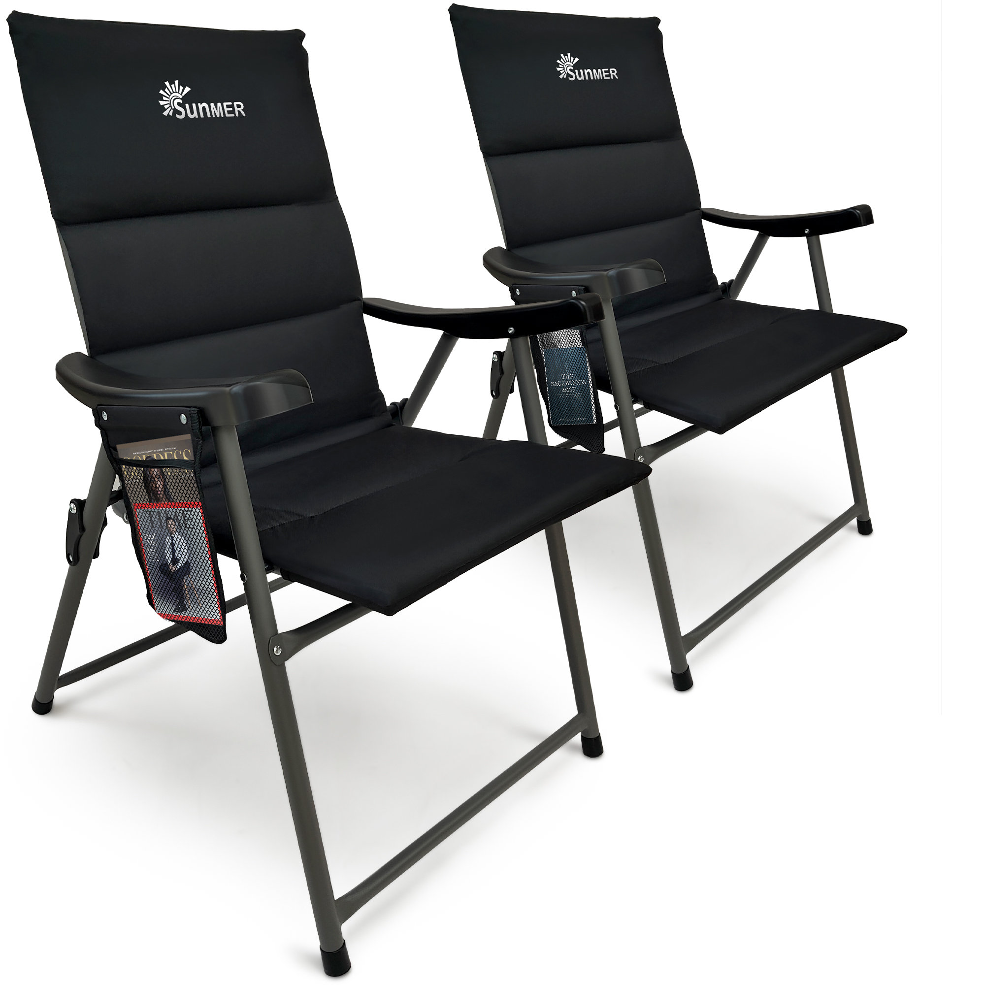 SUNMER Padded Folding Garden Chairs