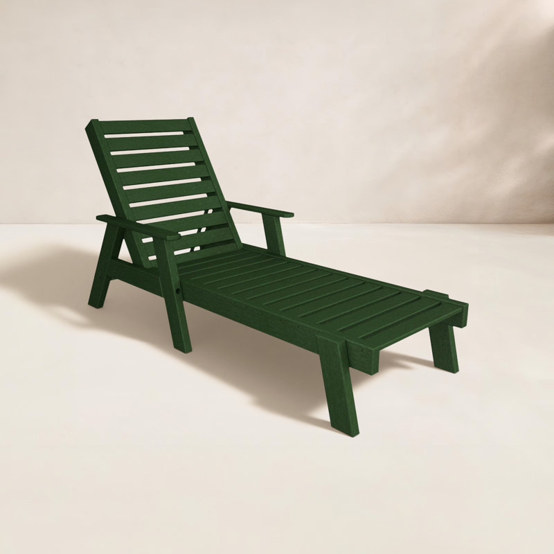 Chaise longue avec accoudoirs POLYWOOD, Vert forêt