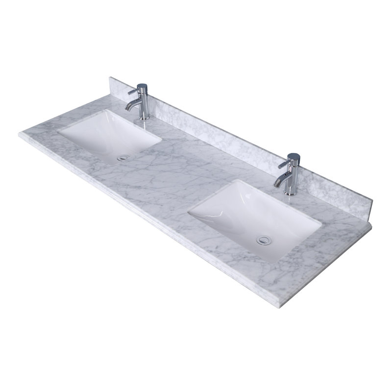 Ensemble de meuble-lavabo double 60 po Mayfield, Marbre de Carrare