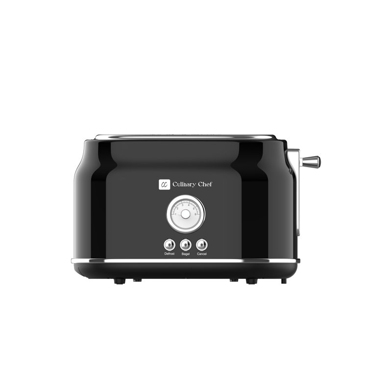 Chef culinaire, grille-pain 2 tranches, design rétro, Noir, noir, noir, noir