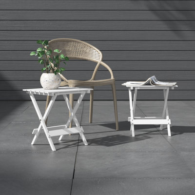 Aubreonna Rectangular Pine Outdoor Folding Side Table