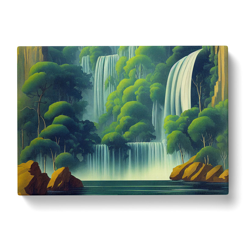 Placid Waterfall - Wrapped Canvas, 40cm H x 60cm W x 3cm D