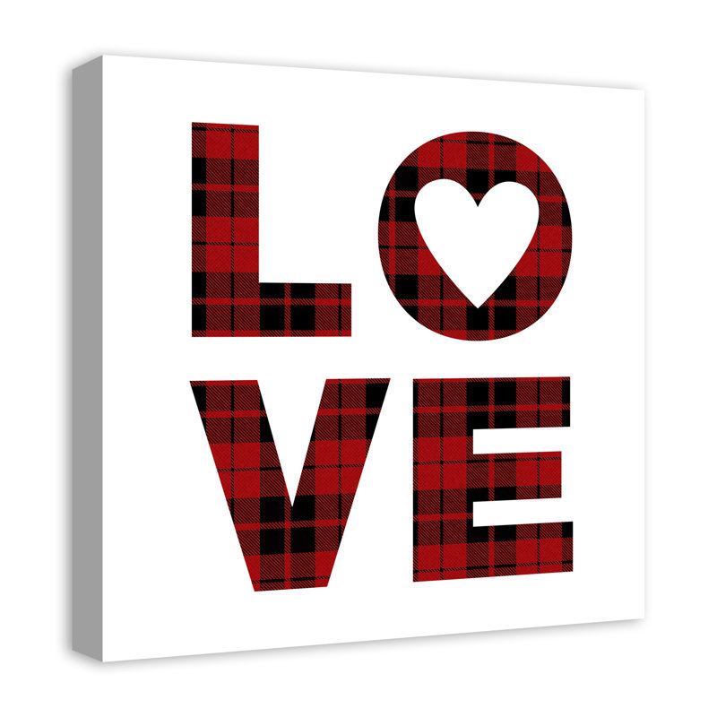 « écossais love »-impression sur toile tendue, H 20 po x l 20 po x P 1,25 po