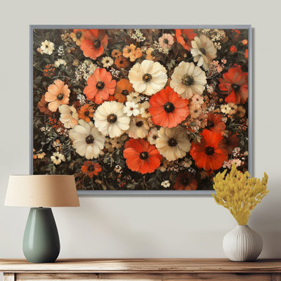 Assortiment de bouquets d'automne, symphonie d'automne, art mural encadré