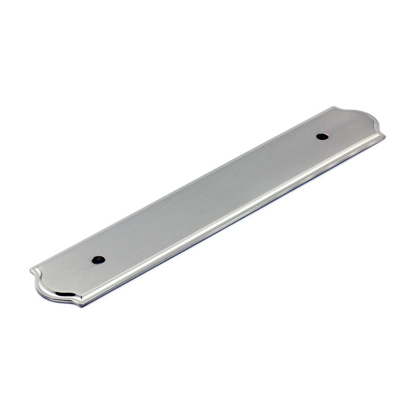 Contre-plaque en métal pour poignées, H 7,41 po x l 1,25 po x P 0,13 po, Nickel brossé