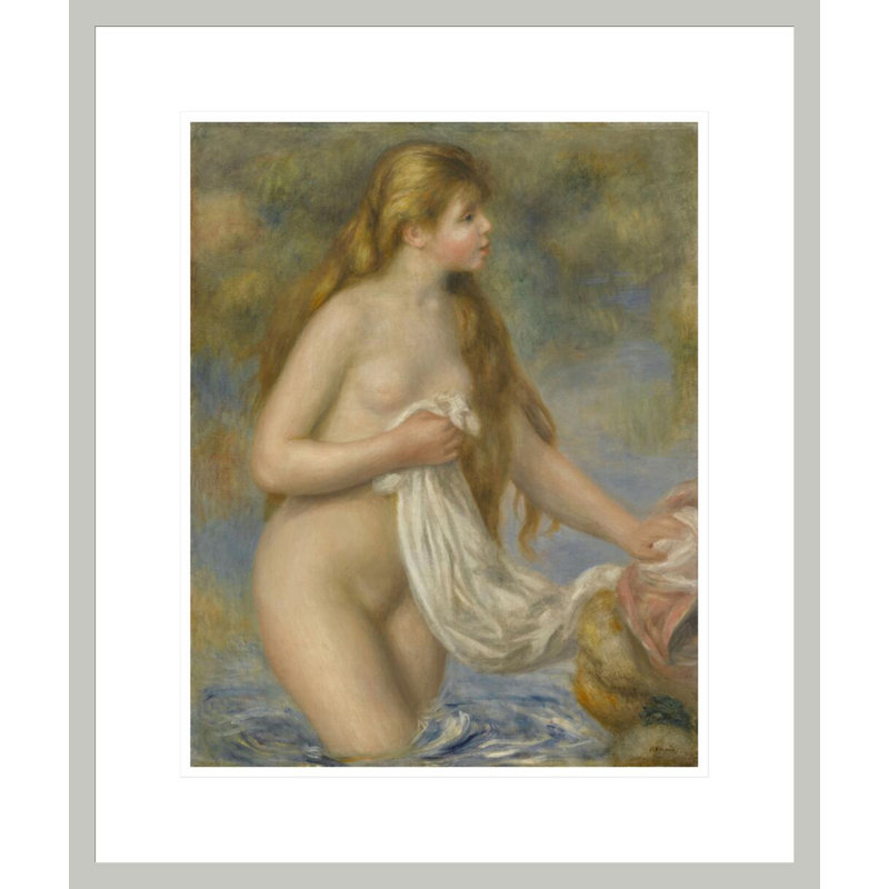 Baigneuse aux cheveux longs Pierre-Auguste Renoir, H 21 po x l 17,75 po