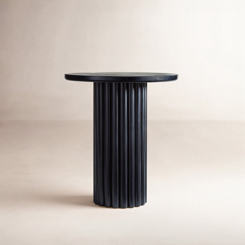 Mavis Oak Round Dining Table, Black, 40"H x 36"W x 36"D