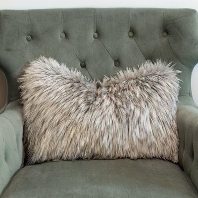 Thomas Collection® Misty Mountain Wolf Luxury Faux Fur Throw Pillow Assorted Sizes