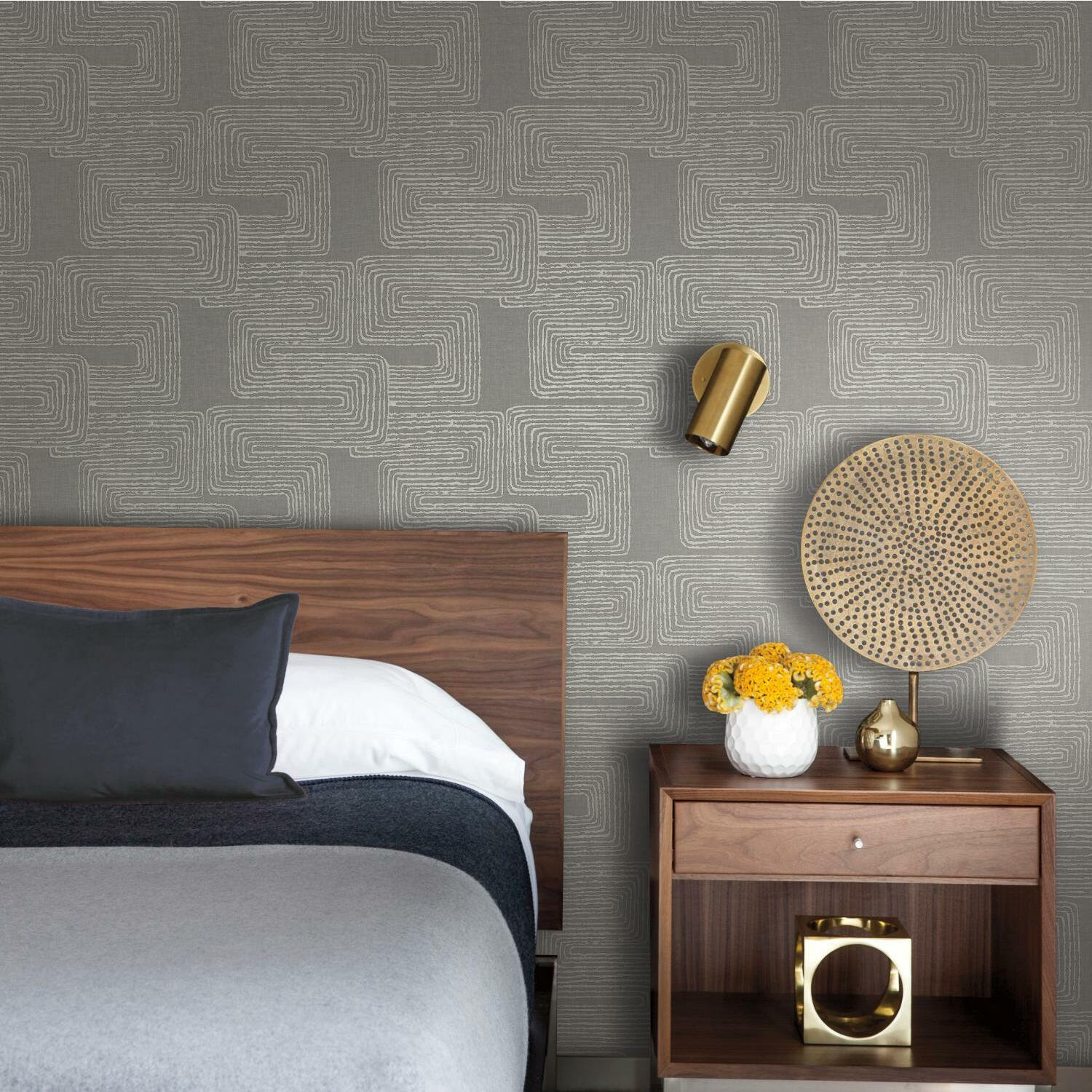 Peel & Stick Geometric Wallpaper, Gray