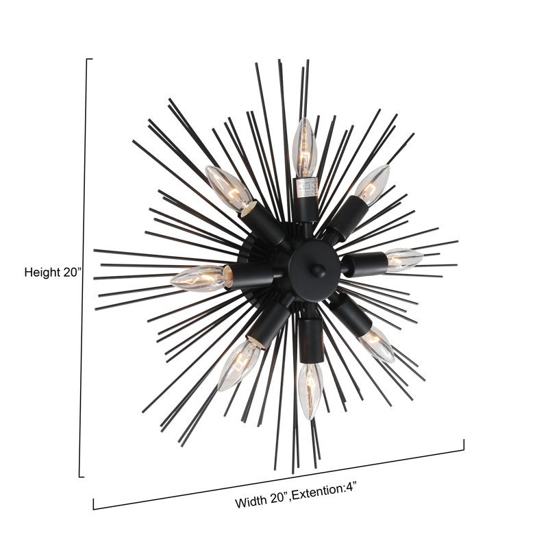 Plafonnier encastré à intensité variable 8 lumières Thuc, Noir