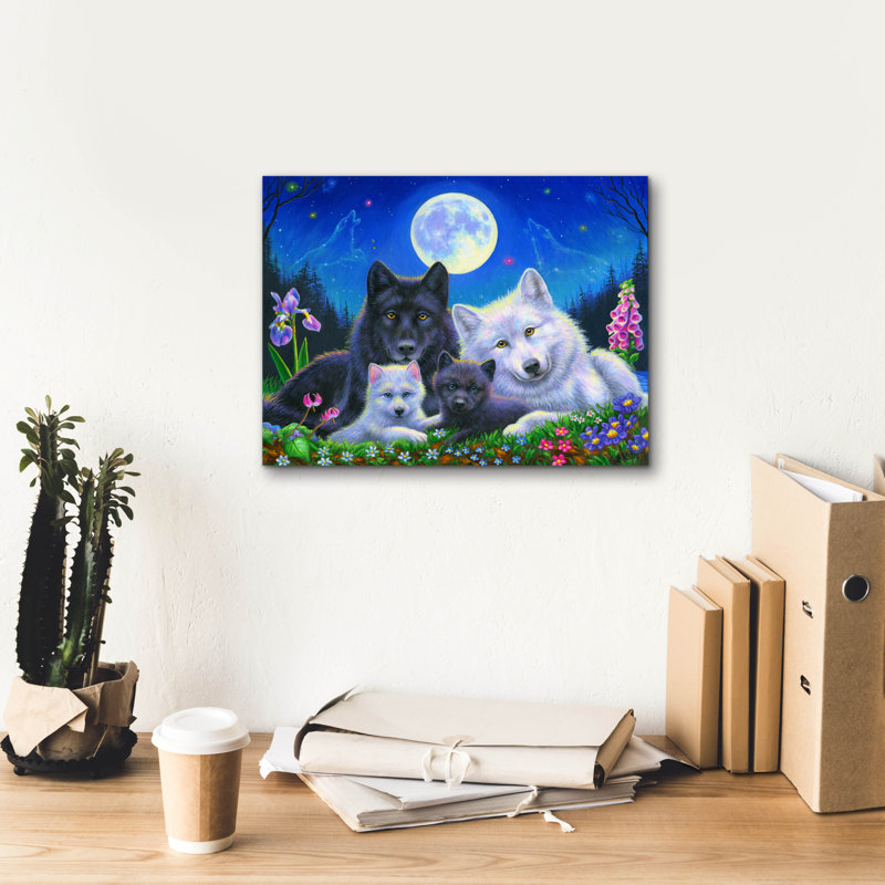 «Howling Moon» par Bridget Voth, H 12 po x l 16 po x P 0,75 po