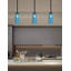 Suspension Arrington Stem Mini présentée en finition noir mat avec verre dégradé bleu de 12,7 cm (L) x 24,8 cm (H).