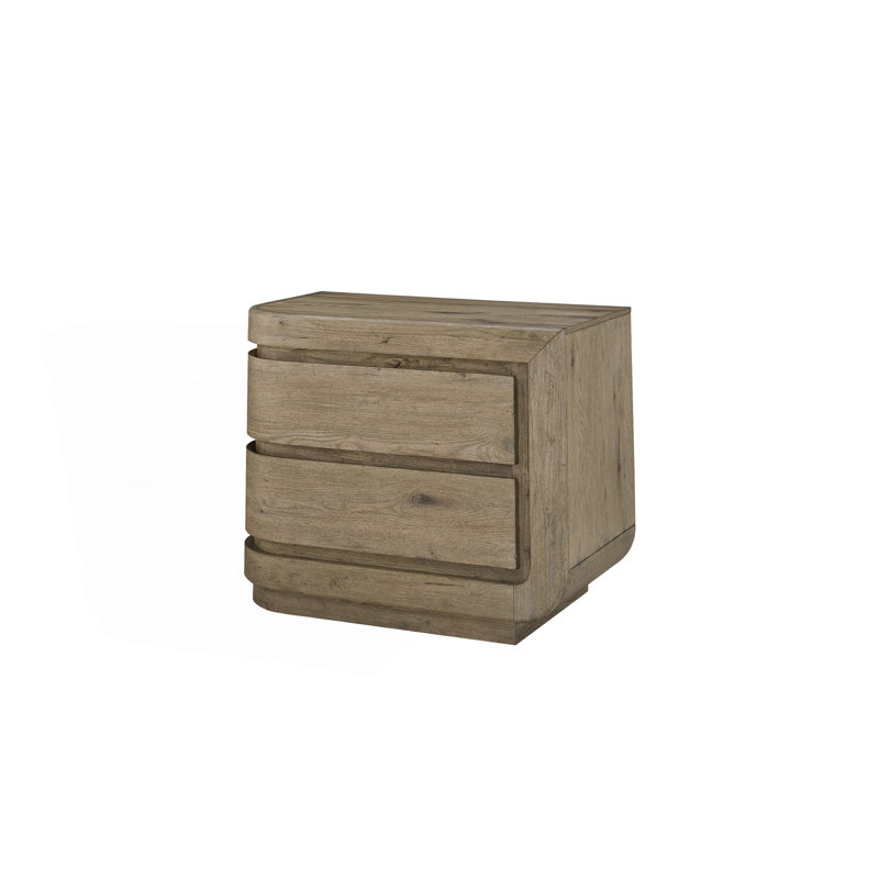 Table de chevet droite avec chargement USB et tiroirs doublés de feutre