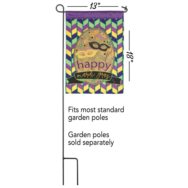 Drapeau de jardin en polyester Azpeitia, H 18 po x l 13 po