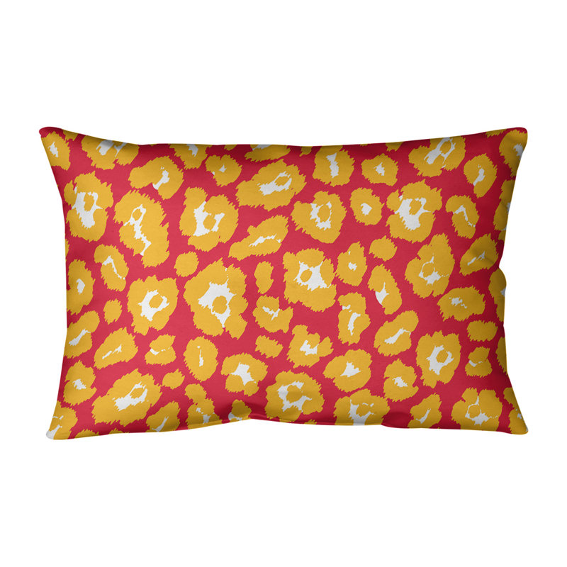 Housse de coussin rectangulaire de football Kansas City, Rouge, Housse de coussin seulement - sans coussin, Croisé en coton