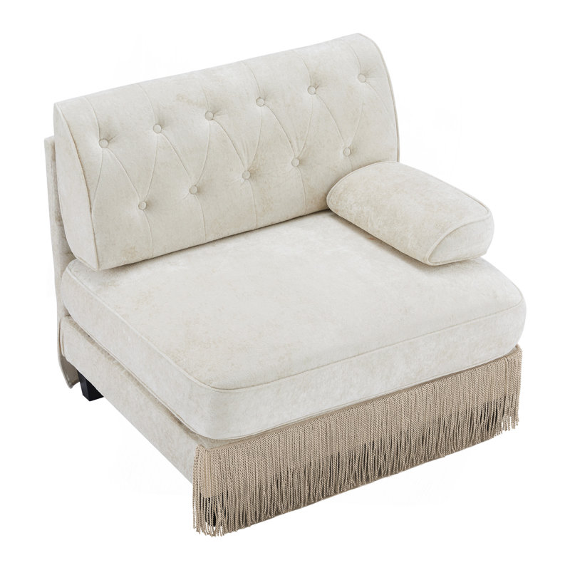 Canapé en velours beige RSF, Beige