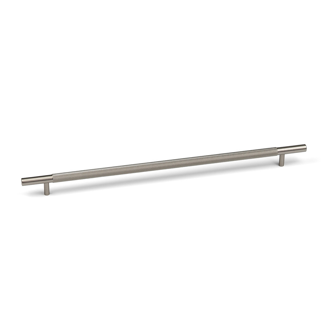 - 320mm Brushed Nickel Knurled Cabinet Handle Textured Grey Cupboard Door Drawer T-Bar Pull Wardrobe Furniture Replacement Upcycle - Image 4