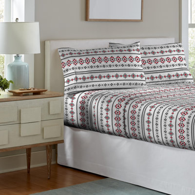 Ensemble de draps 100% coton en flanelle imprimée 180 g / m² Pointehaven