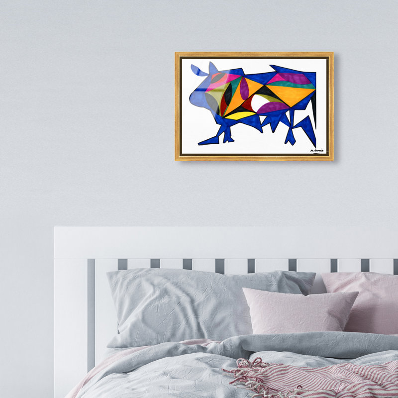 Manuel Roman - Bull Sunrise High-Gloss Frameless Acrylic Glass Wall Art Abstract Print by Oliver Gal, Ready to Hang, 15 x 10