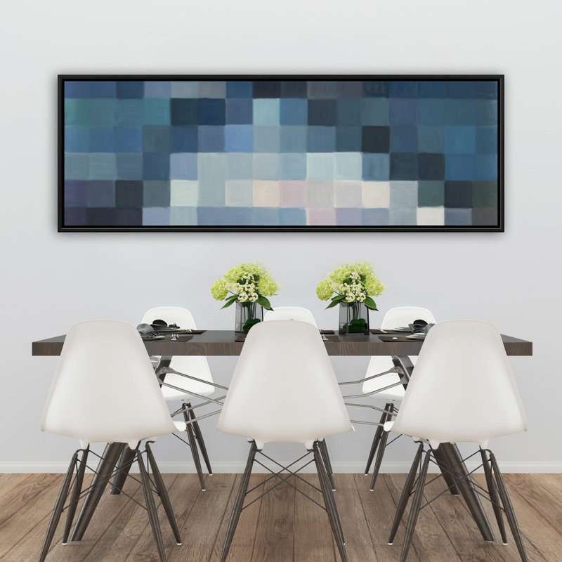 Pixelated Mountainous Landscape - Toile encadrée pour la décoration intérieure, H 21,25 po x l 61,25 po