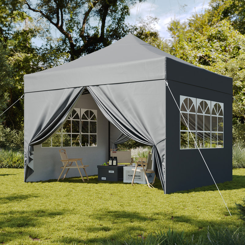 Pop Up Gazebo with Sides Waterproof Outdoor Canopy with Wheeled Carry bag Heavy Duty Instant Shelter for Garden Party BBQ