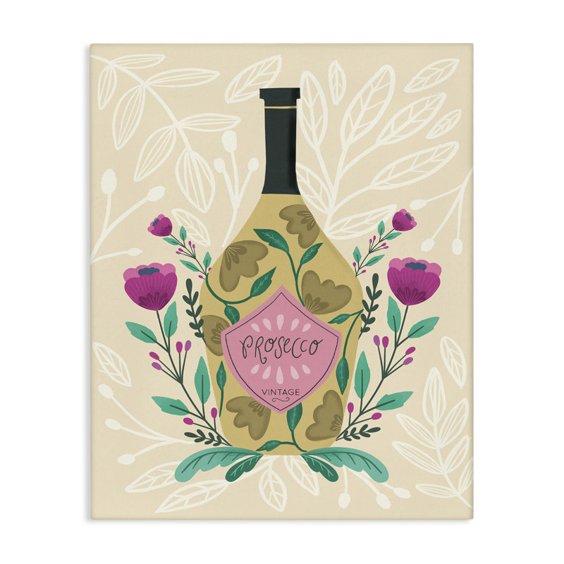  Art mural chic sur toile avec bouteille d'alcool chic par Louise Allen Designs, H 20 po x l 16 po