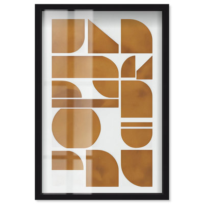 Lost Shapes I Shadowbox Print Boho Wall Decor by Art Remedy, Black Frame, 25 x 37