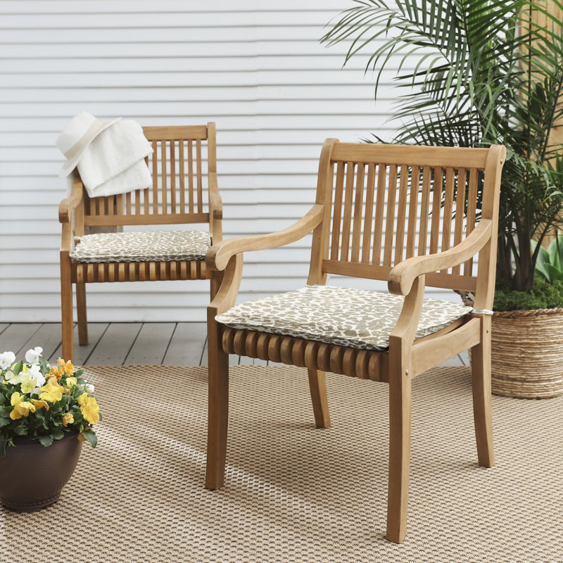 NN Sunbrella Outdoor 2'' Chair Pad, Tan, 2" H x 19" W x 17" D