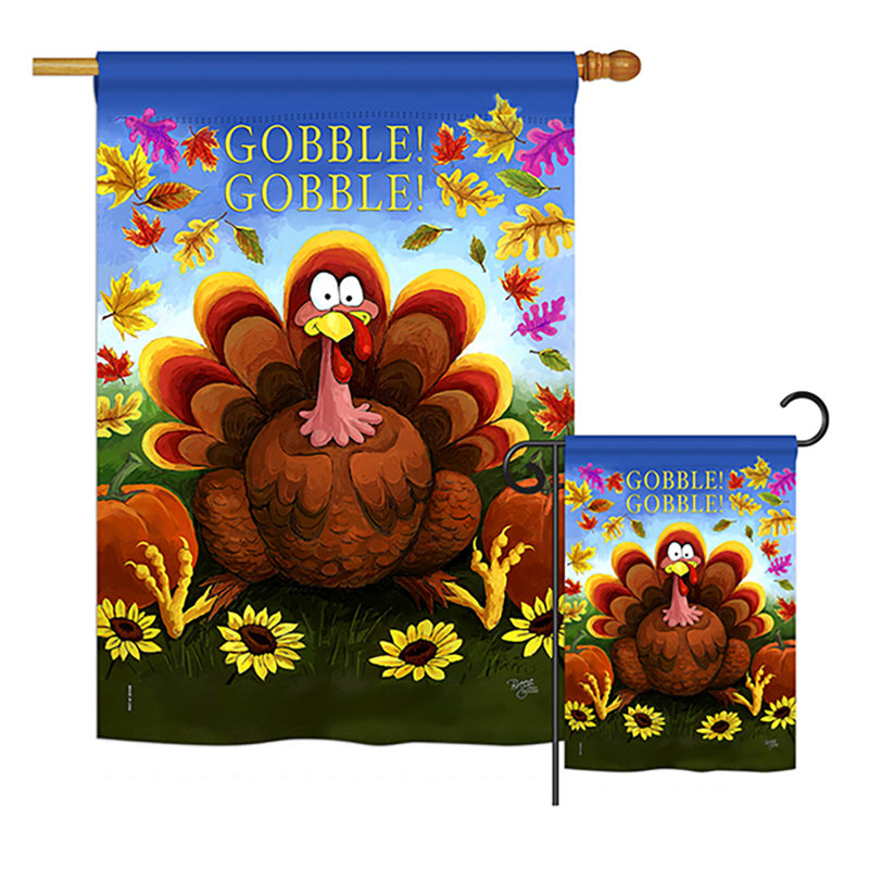Double Sided Polyester Thanksgiving Flag Set