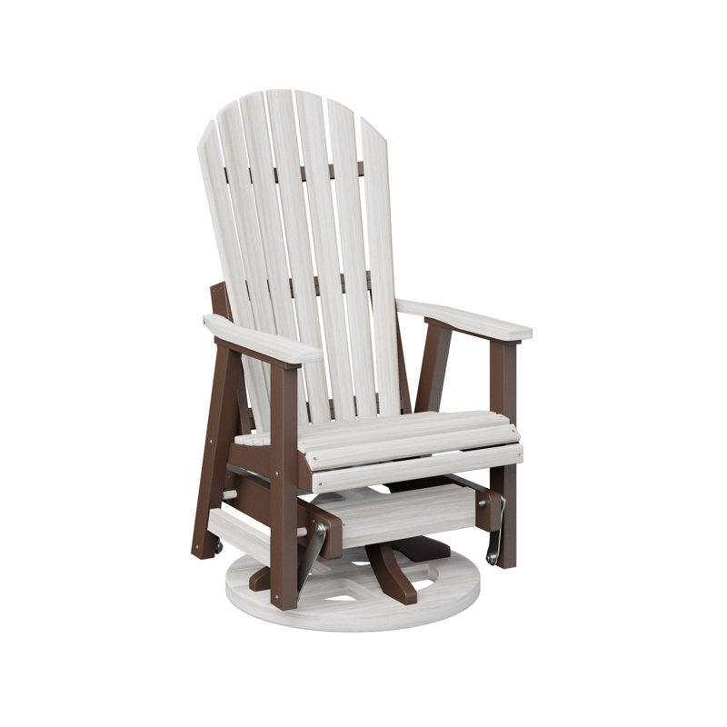 Comfo Back Outdoor Glider, Seashell Top/Chocolate Brown Base