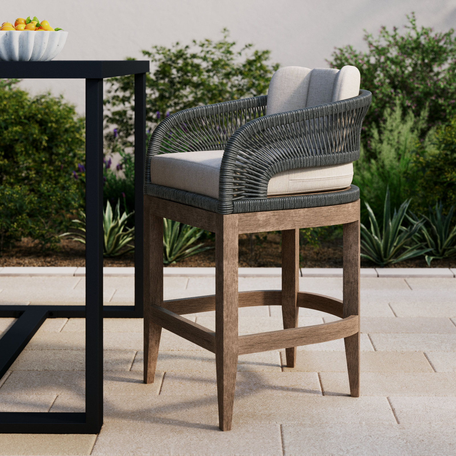 Eucalyptus Patio Bar Stool, 26" H