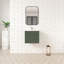 Ensemble de meuble-lavabo mural simple 24 po Aurilla avec comptoir en céramique blanc vert forêt et tablette de gauche Aurilla-1836302048