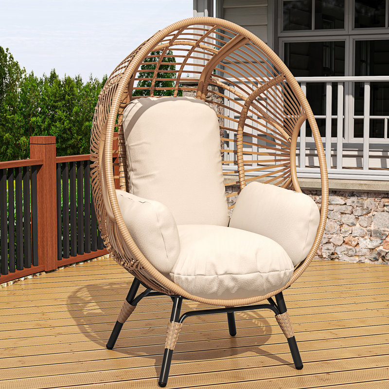 Balancelle de patio avec coussin Elegant, Naturel