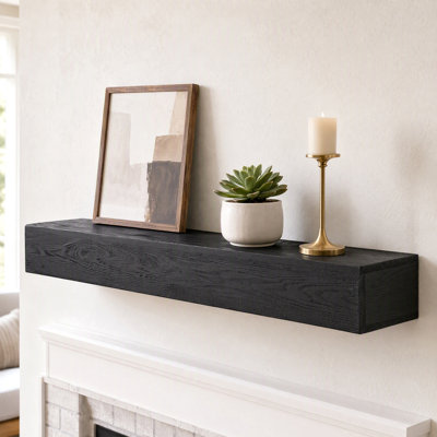 Étagère murale flottante décorative en bois massif de 122 cm (48 po), avec support invisible, profondeur de 23 cm (9 po).