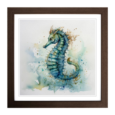 Seahorse Watercolour Framed Print