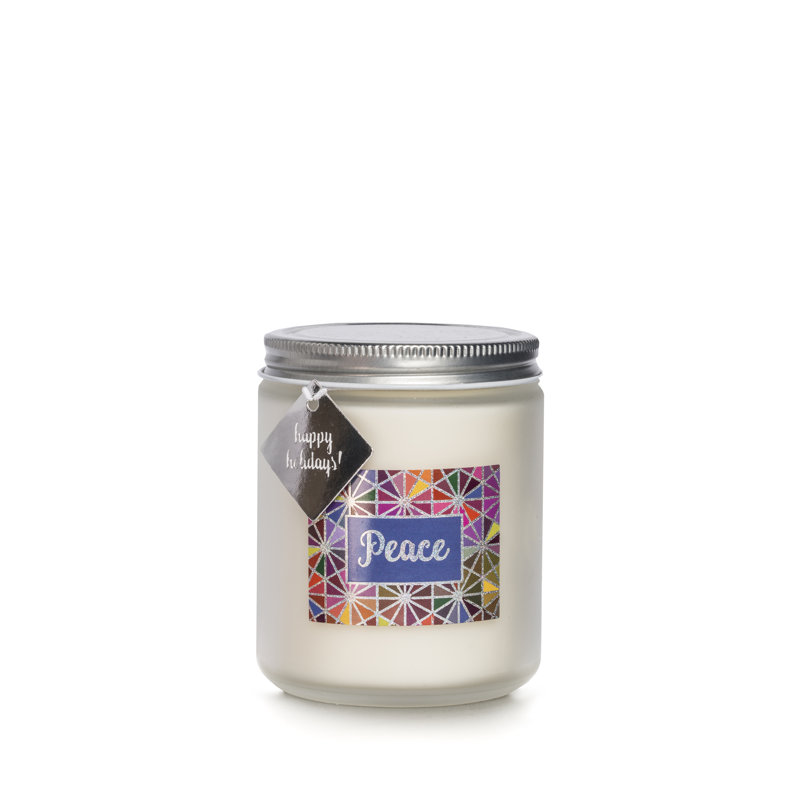 Peace Scented Jar Candle with Glass Holder