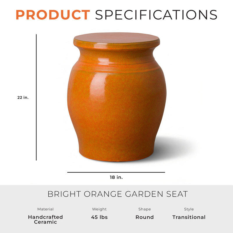 Koji Garden Stool, Bright Orange
