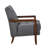 Dark Gray Leather Accent Chair With Detail, Plywood Frame, And Walnut Finish Contemporary In 100% Leather, Shell, Leg, Back, Seat