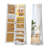 Modern Beige Yellow Triangular Jewellery Armoire With LED Lights, Full-Length Mirror, And 360° Swivel Base-98969562