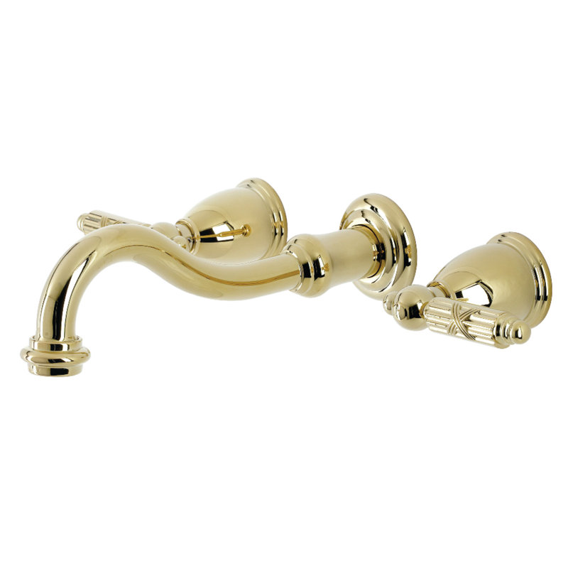Robinet de salle de bain fixé au mur Vintage, Laiton poli