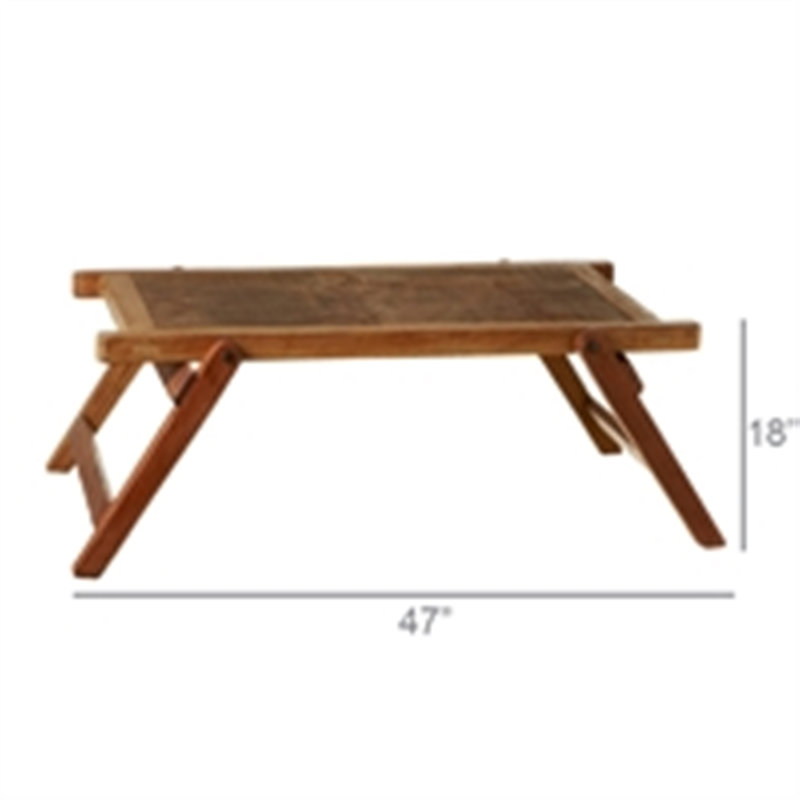 Natural Reclaimed Wood Folding Coffee Table, 24'' x 47''