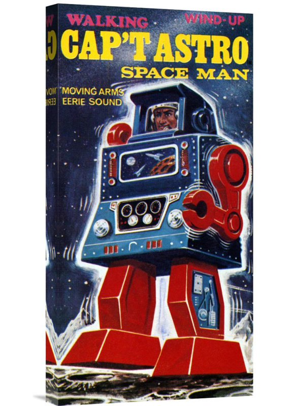 « cap’t astro space man » par retrobot affiche rétro sur toile tendue