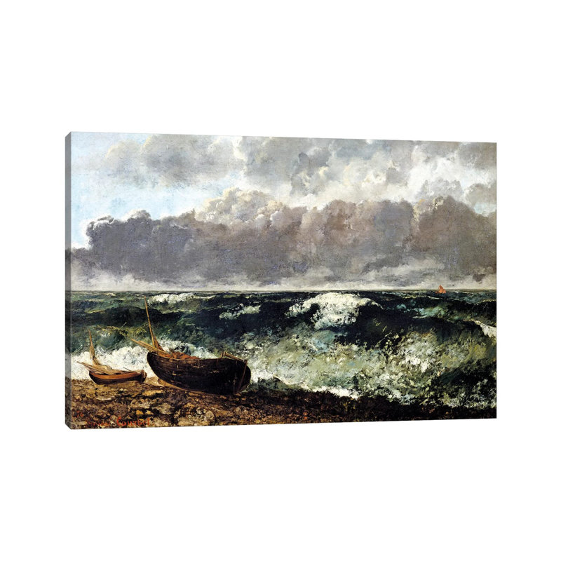 The Stormy Sea (the Wave), 1870 (Musee D'Orsay) by Gustave Courbet - Wrapped Canvas Painting, 66.04 cm H x 45.72 cm W
