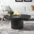 Wood 35.98" Round Coffee Table with Cylindrical Leg-377101037