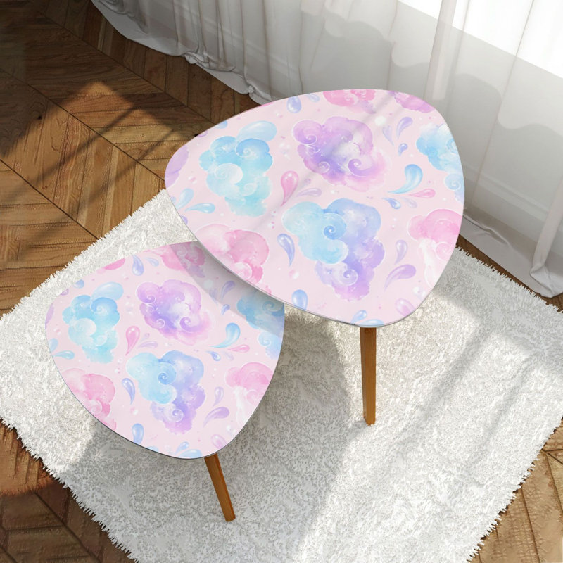 Ensemble de 2 tables basses gigognes Triangle