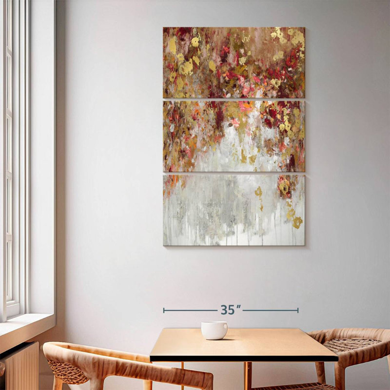 Avery Cascade Red With Gold, 65" H x 42" W